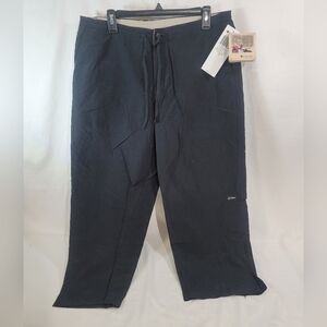 Womens Columbia Black Cargo Capri/ arch cape pants Straight Leg size lg nwt